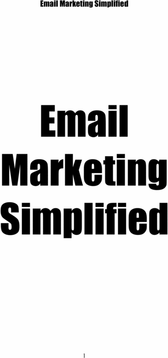 Product picture Email Marketing Simplified